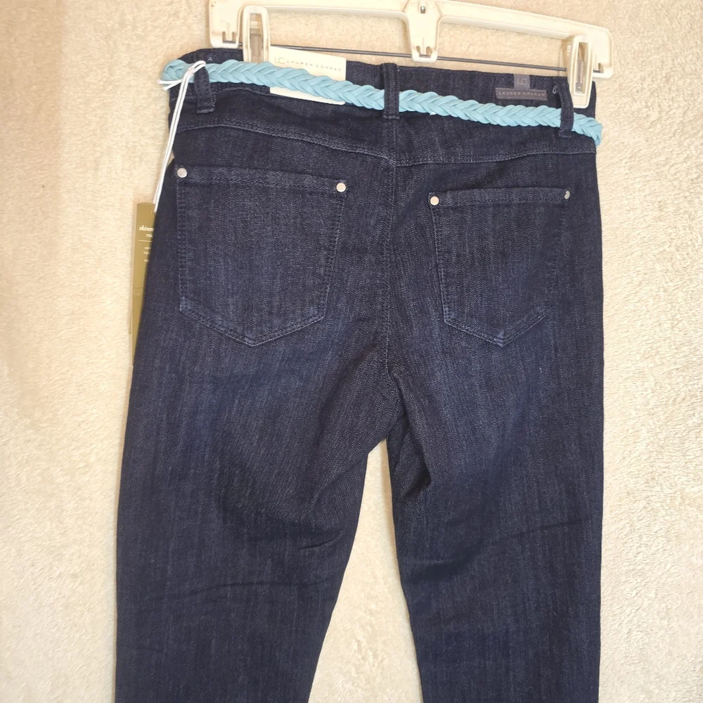 LC Lauren Conrad Skinny Ankle Mid Rise NWT Size 6 Dark Wash Blue Jeans - Picture 9 of 13